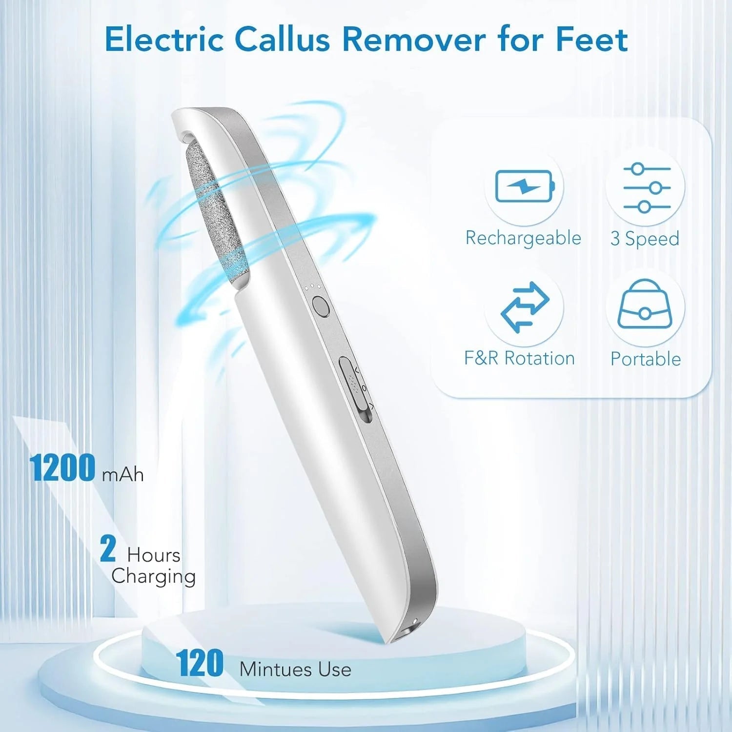 Fichier de Pied Électrique Rechargeable – Talons Lisses, À Tout Moment, Partout
