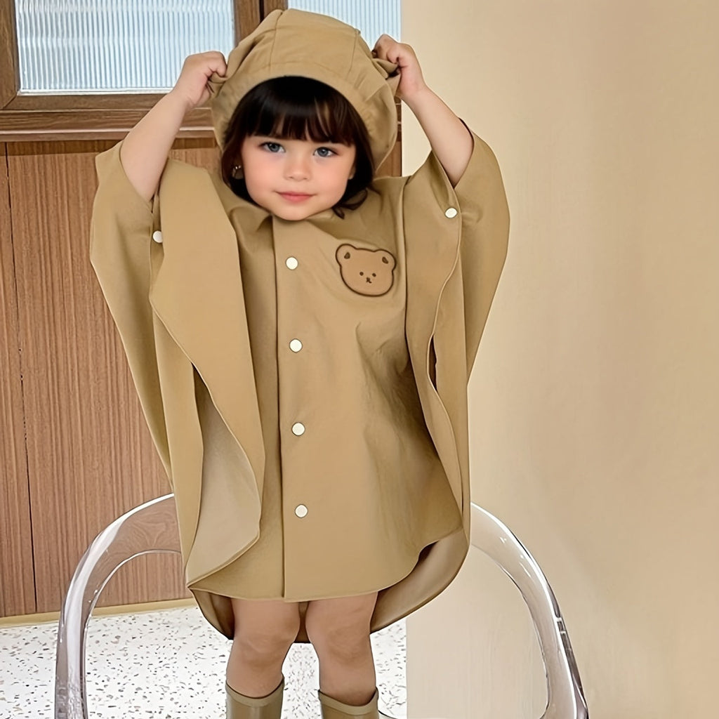 Veste de Pluie Enfant avec Capuche – Veste Imperméable avec Imprimé Ours ou Lapin