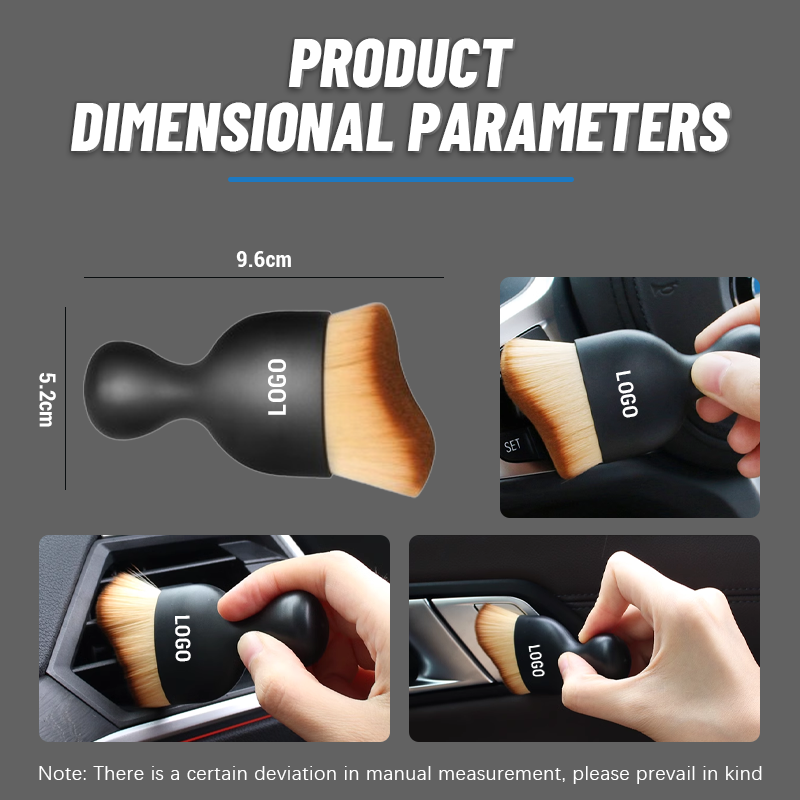 Woyuosn Brosse à Poils Doux pour Intérieur de Voiture – Utilisation Double pour Nettoyage Humide et Sec