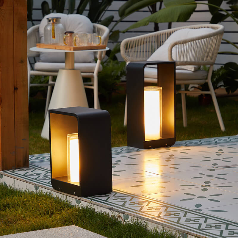 Lampe de jardin LED pour extérieur – lampe moderne carrée avec lumière chaude | Sansoti