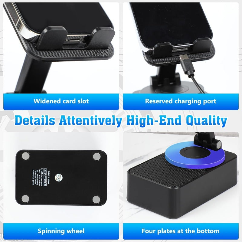 Support de haut-parleur Bluetooth pliable 3-en-1 avec batterie externe