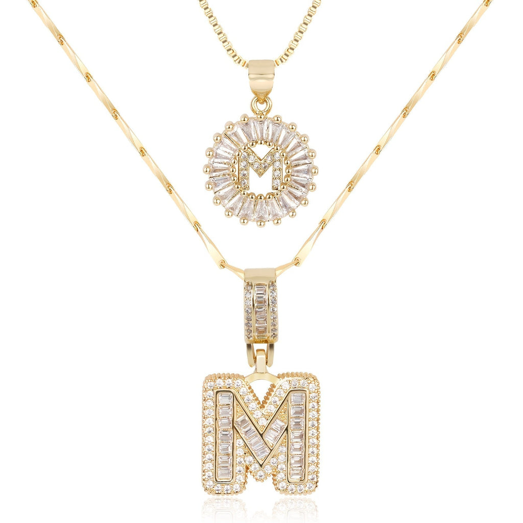 Collier GemLetter - Pendentif Initial avec Finition Luxe
