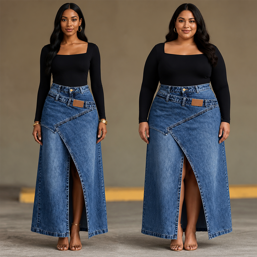 Jupe Maxi SuraDenim™ — Commandez Chaque Salle avec Confiance, Élégante et Sans Effort