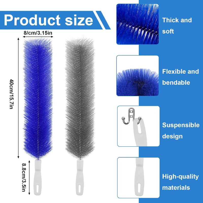 Brosses à Poussière en Microfibre Flexibles – Outils de Nettoyage Réutilisables pour Lames, Vents & Stores