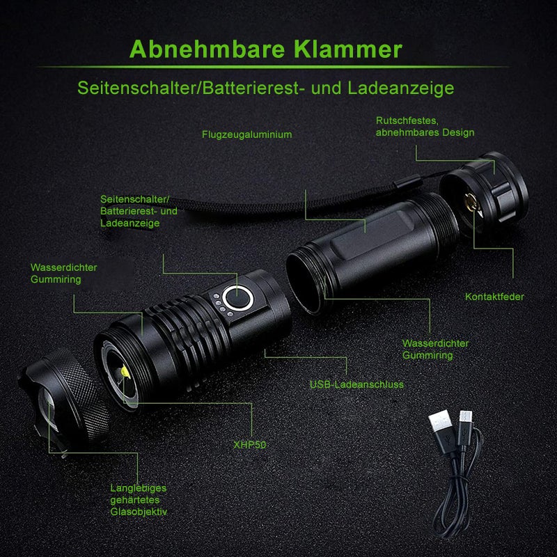 NightVision Pro™ | 🔦 Lampe de poche LED militaire étanche