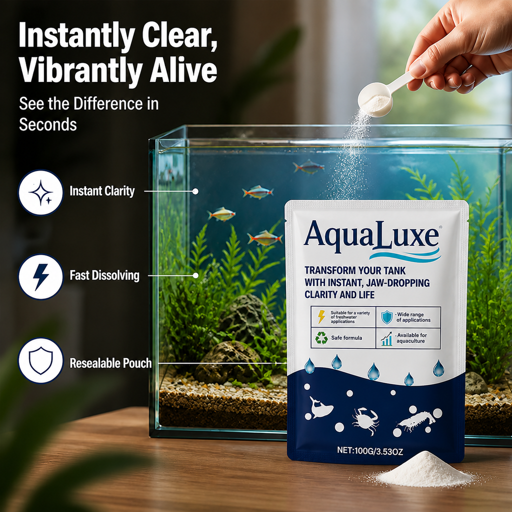 AquaLuxe™ Raffineur d'Eau — Transformez Votre Aquarium avec une Clarté Éblouissante Instantanée