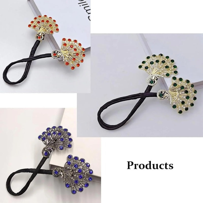 Barrette à Cheveux en Forme de Feuille de Cristal｜Élastique à Queue de Cheval Inspiré du Vintage
