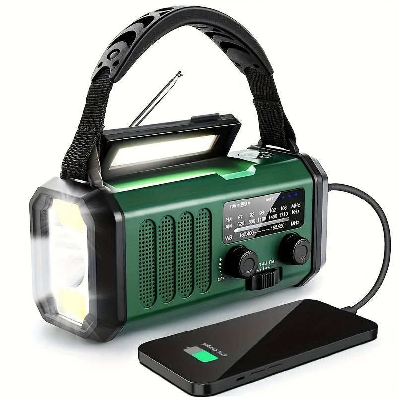StormMate X10 Radio d'urgence avec powerbank de 10.000 mAh | Solaire, manivelle & USB-C | Lumière LED, alarme SOS & boussole | AM/FM/NOAA