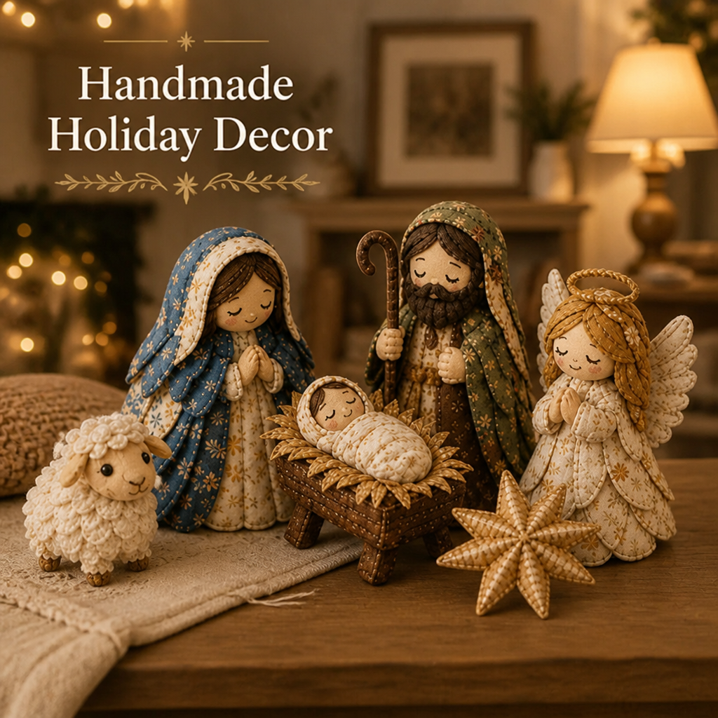 ClaraThread™ Kit de Crèche Patchwork — Créez des Traditions de Fêtes Touchantes qui Réchauffent Chaque Instant