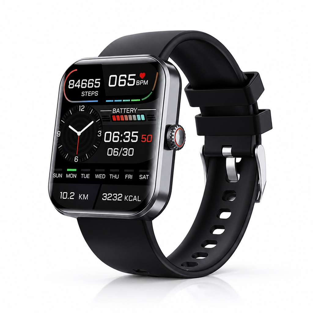 Suivi de Glucose Non-Invasif & Montre Intelligente avec Batterie de 5 Jours
