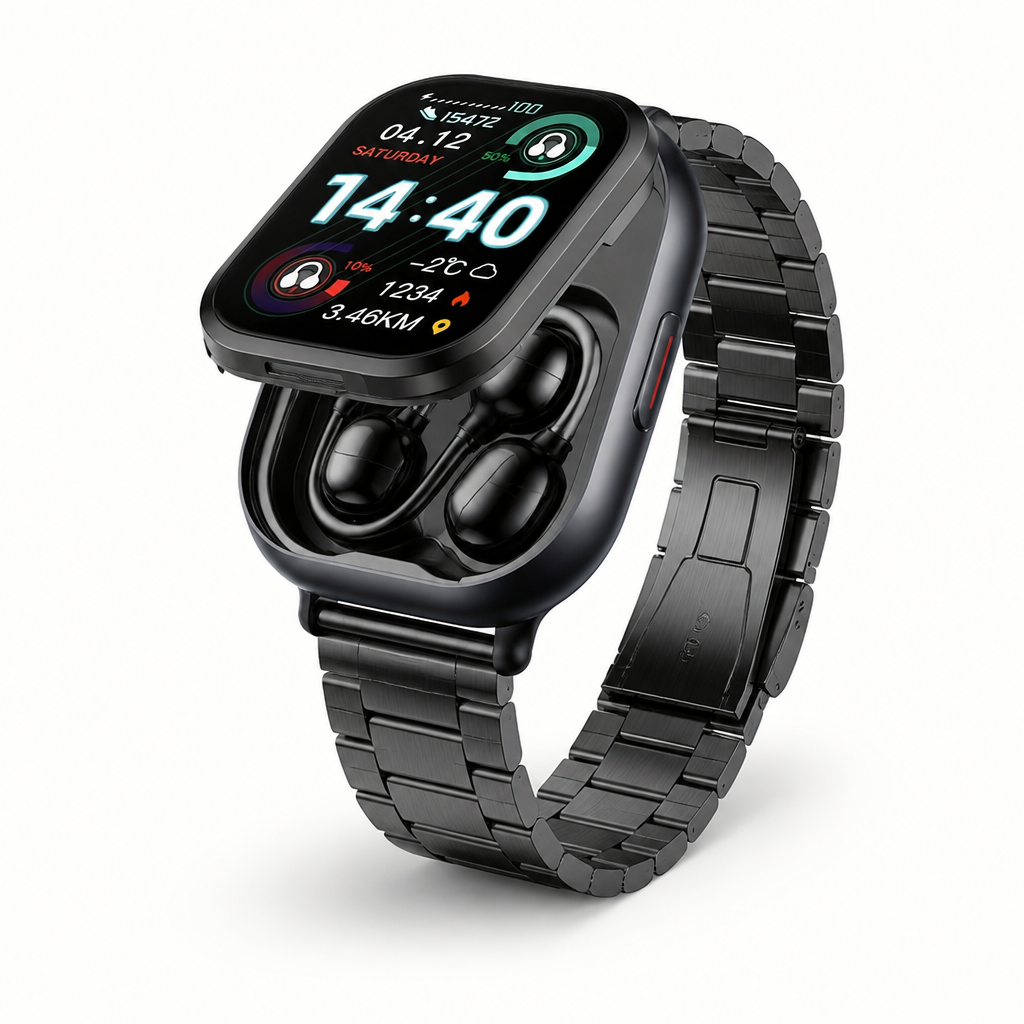 Montre Intelligente HD à Écran Tactile avec Écouteurs Sans Fil Intégrés