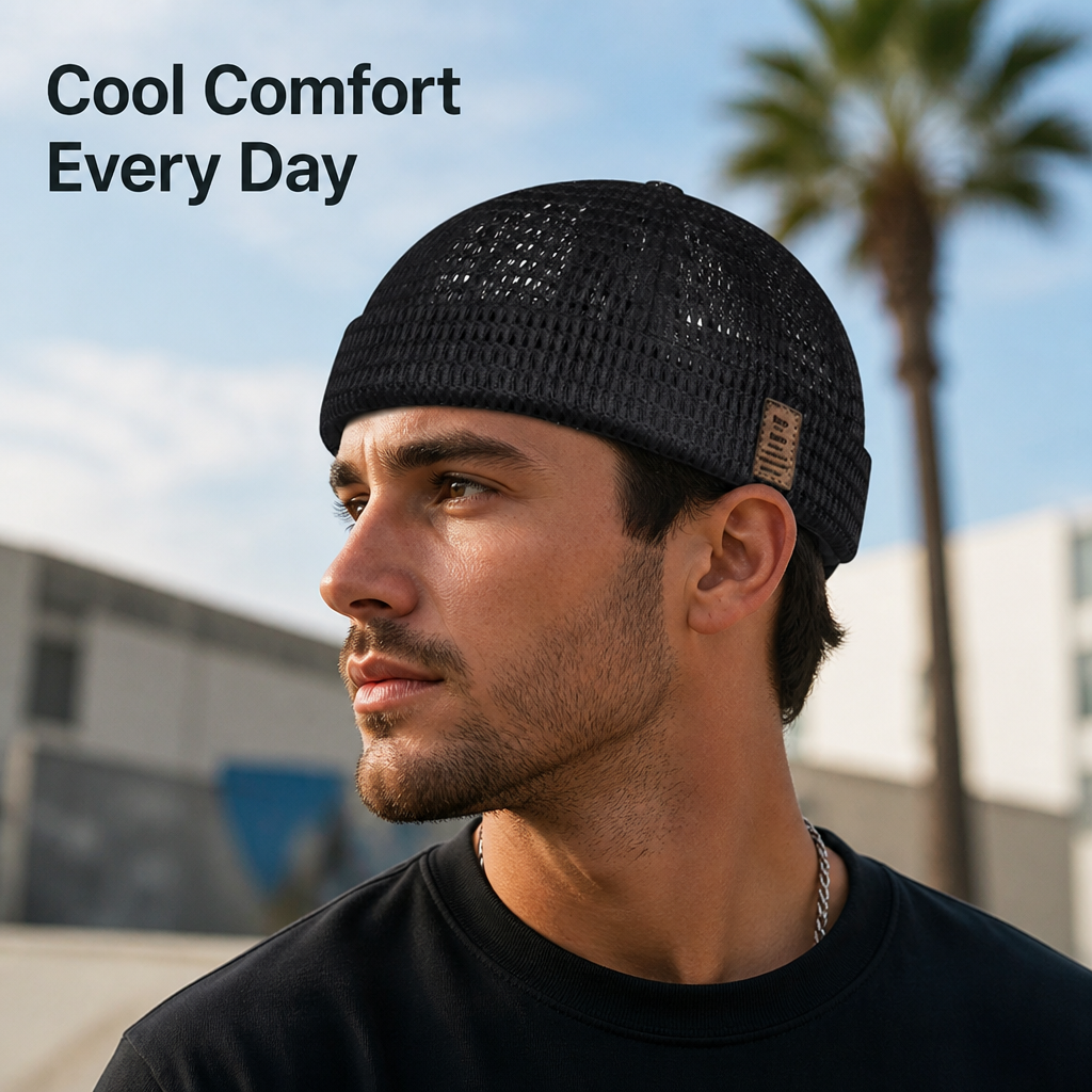 BreezeFlex™ Casquette sans Visière en Maille Respirante — Ressentez Instantanément Plus de Fraîcheur, de Légèreté, et Soyez Prêt à Profiter de Chaque Instant