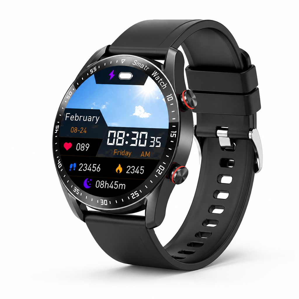 Montre Connectée avec Suivi de Santé & Bluetooth (Résistante à l'Eau IP67)