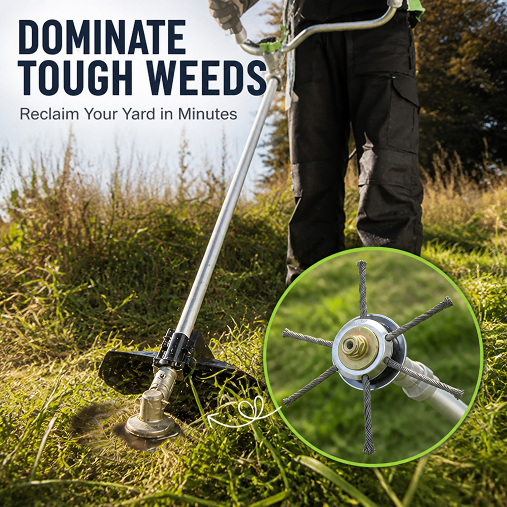 Tête de Coupeur à Fil BladeEdge™ — Dominez les Mauvaises Herbes Difficiles et Récupérez Votre Jardin en Quelques Minutes