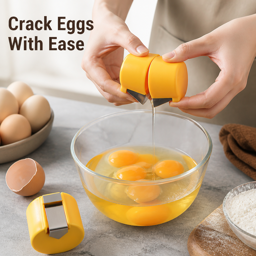 CrackEase™ — Cassez des œufs parfaits instantanément, sans stress et sans taches à chaque fois