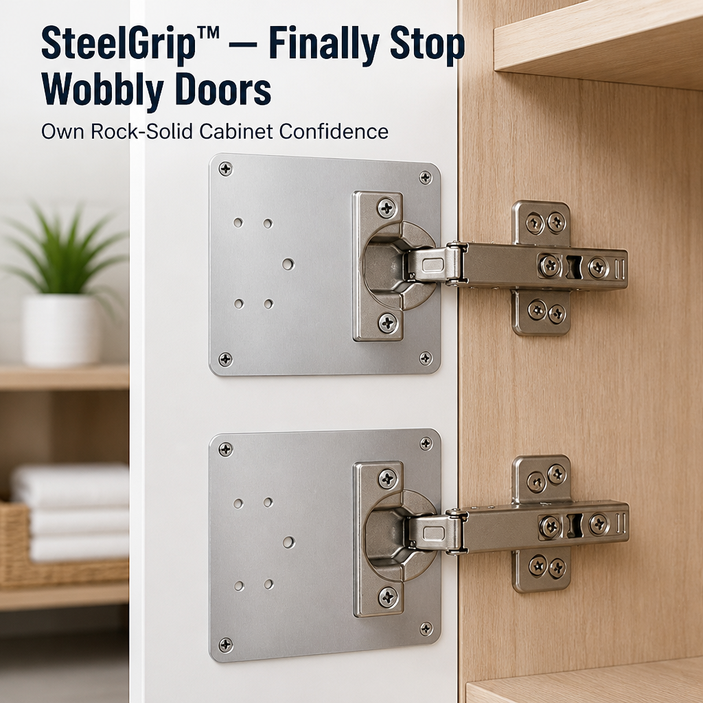 SteelGrip™ — Enfin, arrêtez les portes bancales et retrouvez la confiance d'un meuble solide