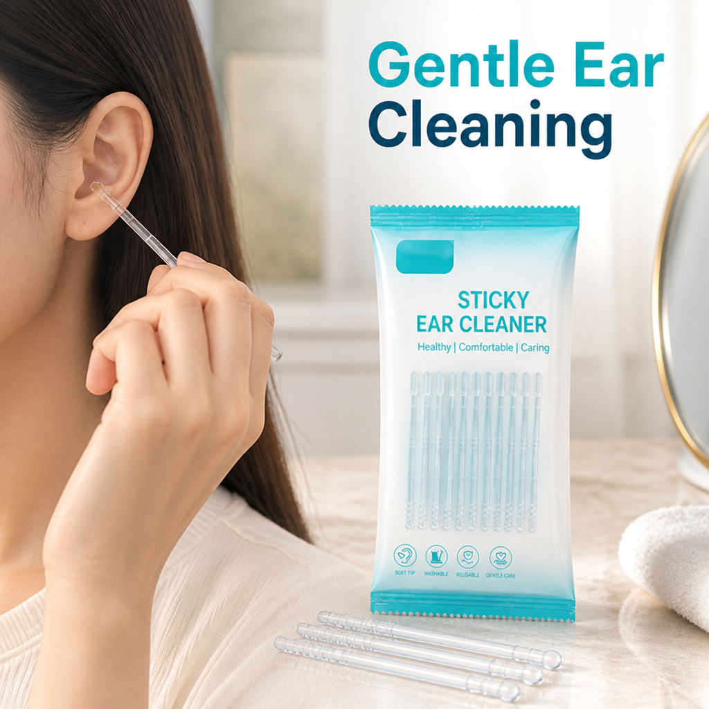 Bâtonnets d'oreille ClearAura™ à prise douce — Découvrez des soins auriculaires apaisants et sans douleur qui vous laissent frais et clair (24 pièces)