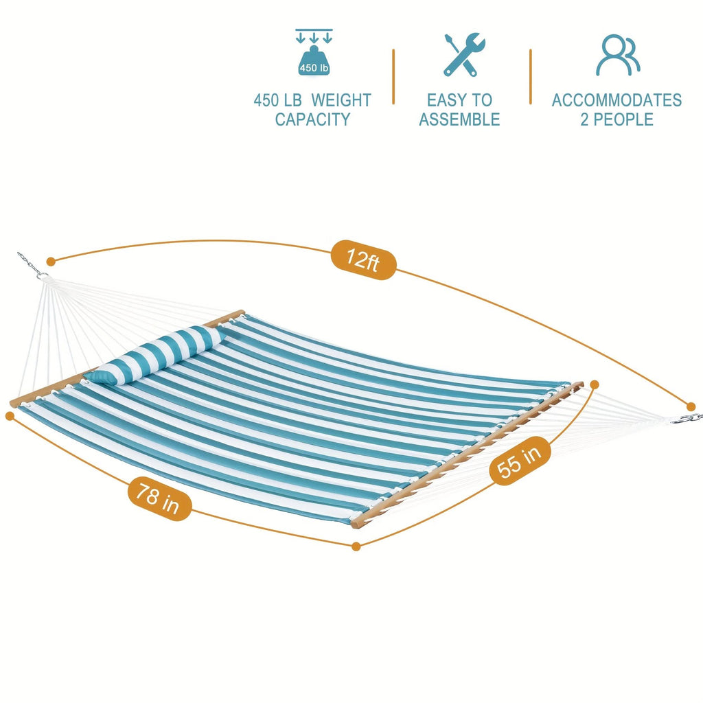 Hamac Matelassé à Double Couche pour Détente sur Patio et au Bord de la Piscine