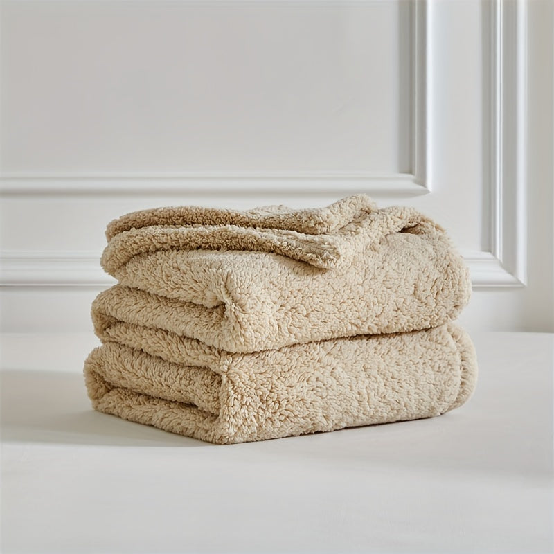 Couverture en Fleece Sherpa Ultra Douce – Couverture Chaleureuse et Confortable pour la Maison