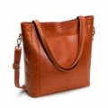 Sac fourre-tout structuré en cuir véritable (avec bandoulière détachable)