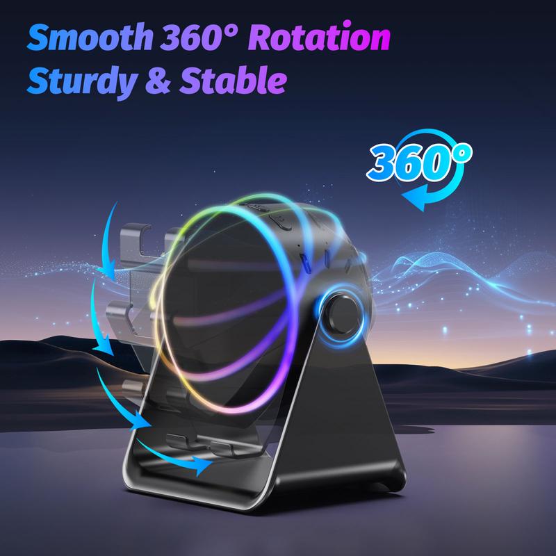 Station Audio Sans Fil 4-en-1 – Support de Haut-Parleur à Induction + Bluetooth avec Éclairage RGB