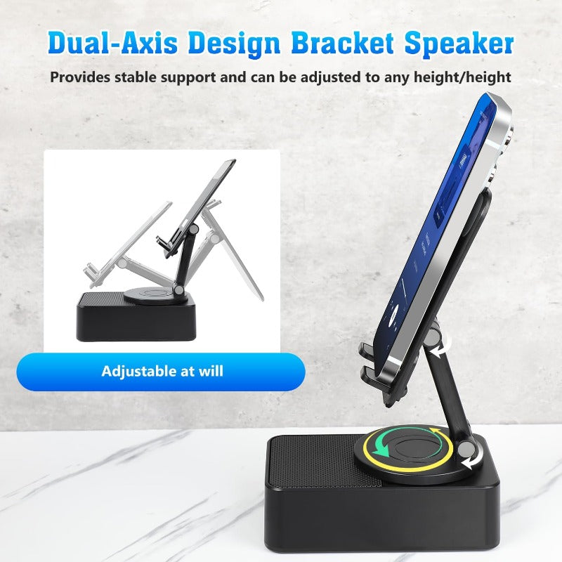 Support de haut-parleur Bluetooth pliable 3-en-1 avec batterie externe
