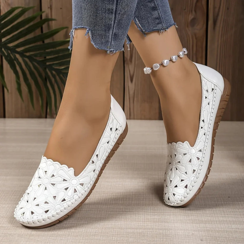 Ballerines Confortables à Enfiler avec Design Aéré