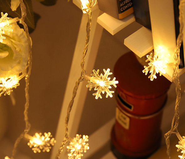 Guirlande LED de Noël avec Flocons de Neige – Lumière Blanche Chaude ou Colorée pour Intérieur & Extérieur