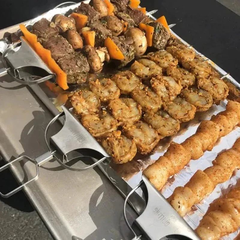 GrillMaster - Brochettes de barbecue 3-en-1