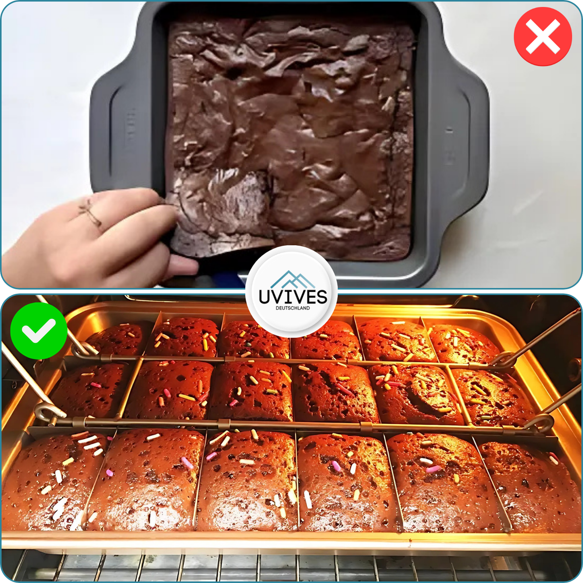 Moule à Gâteau avec Séparateur pour 18 Portions – Antiadhésif et Lavable au Lave-Vaisselle