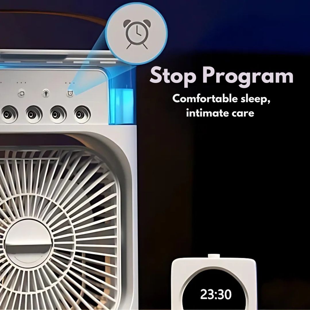 Refroidisseur d'air 3-en-1, Humidificateur & Purificateur d'air – Climatisation portable pour un usage intérieur avec lumière LED