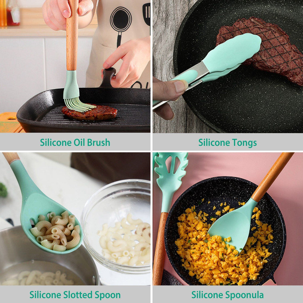 Skanto | Ensemble d'ustensiles de cuisine en silicone de 11 pièces