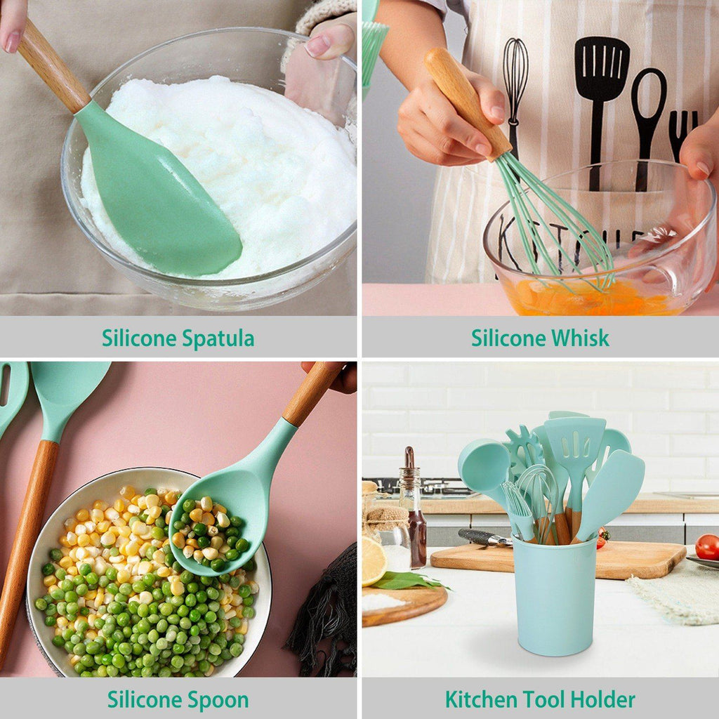 Skanto | Ensemble d'ustensiles de cuisine en silicone de 11 pièces