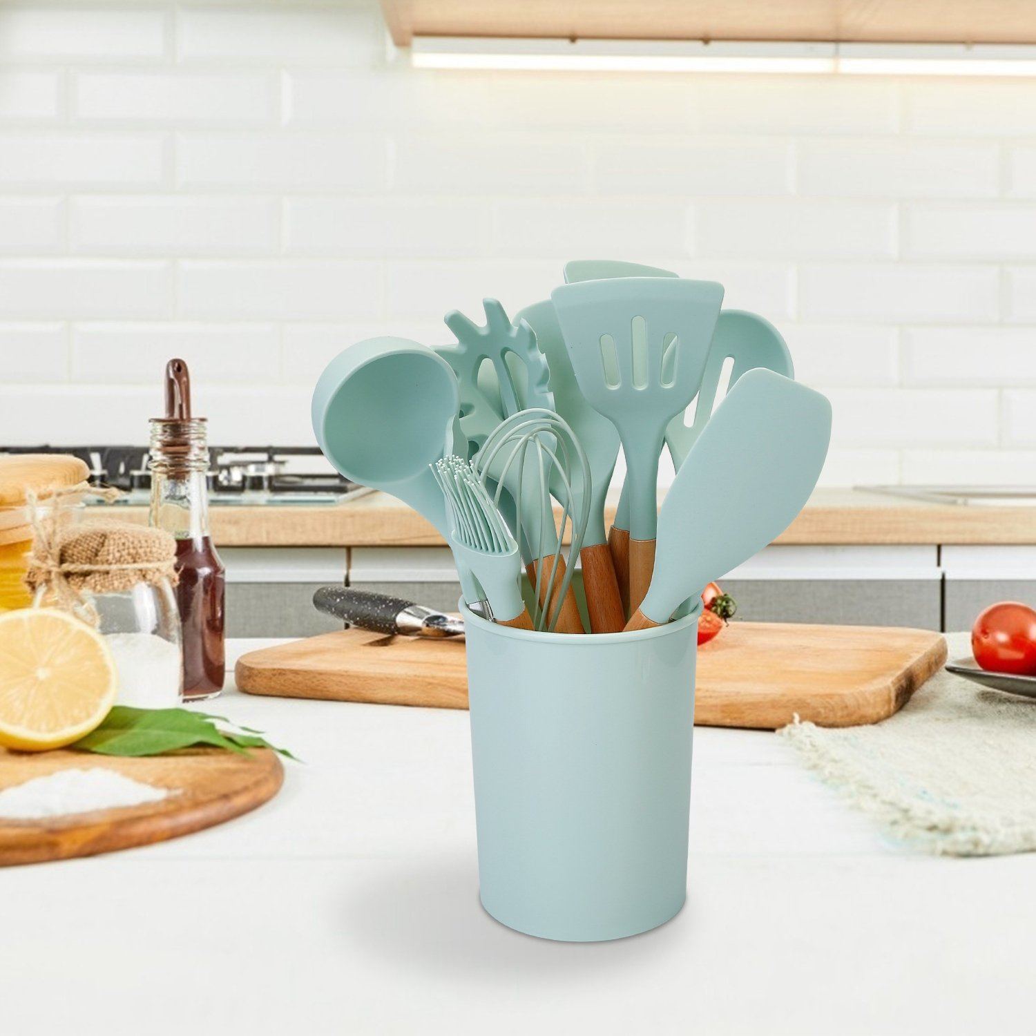Skanto | Ensemble d'ustensiles de cuisine en silicone de 11 pièces