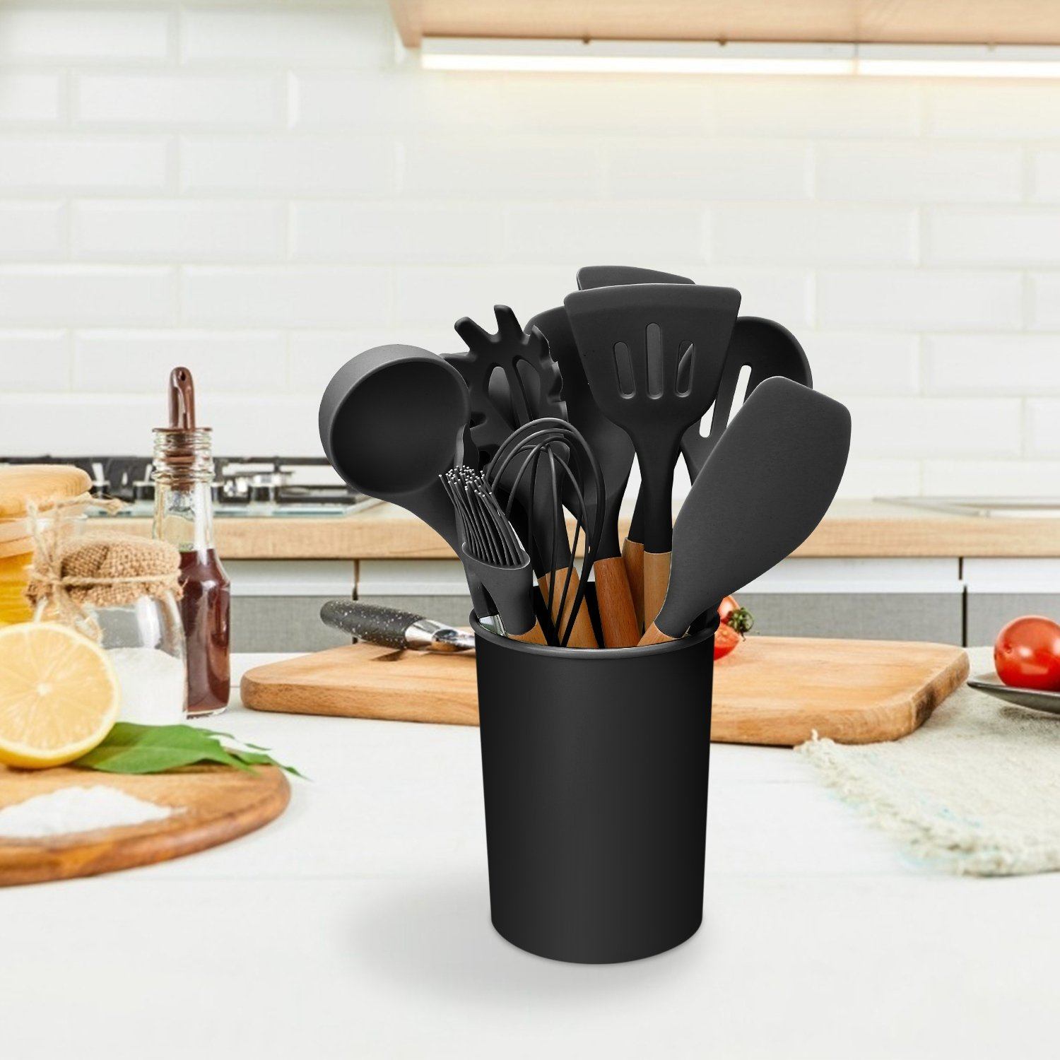 Skanto | Ensemble d'ustensiles de cuisine en silicone de 11 pièces