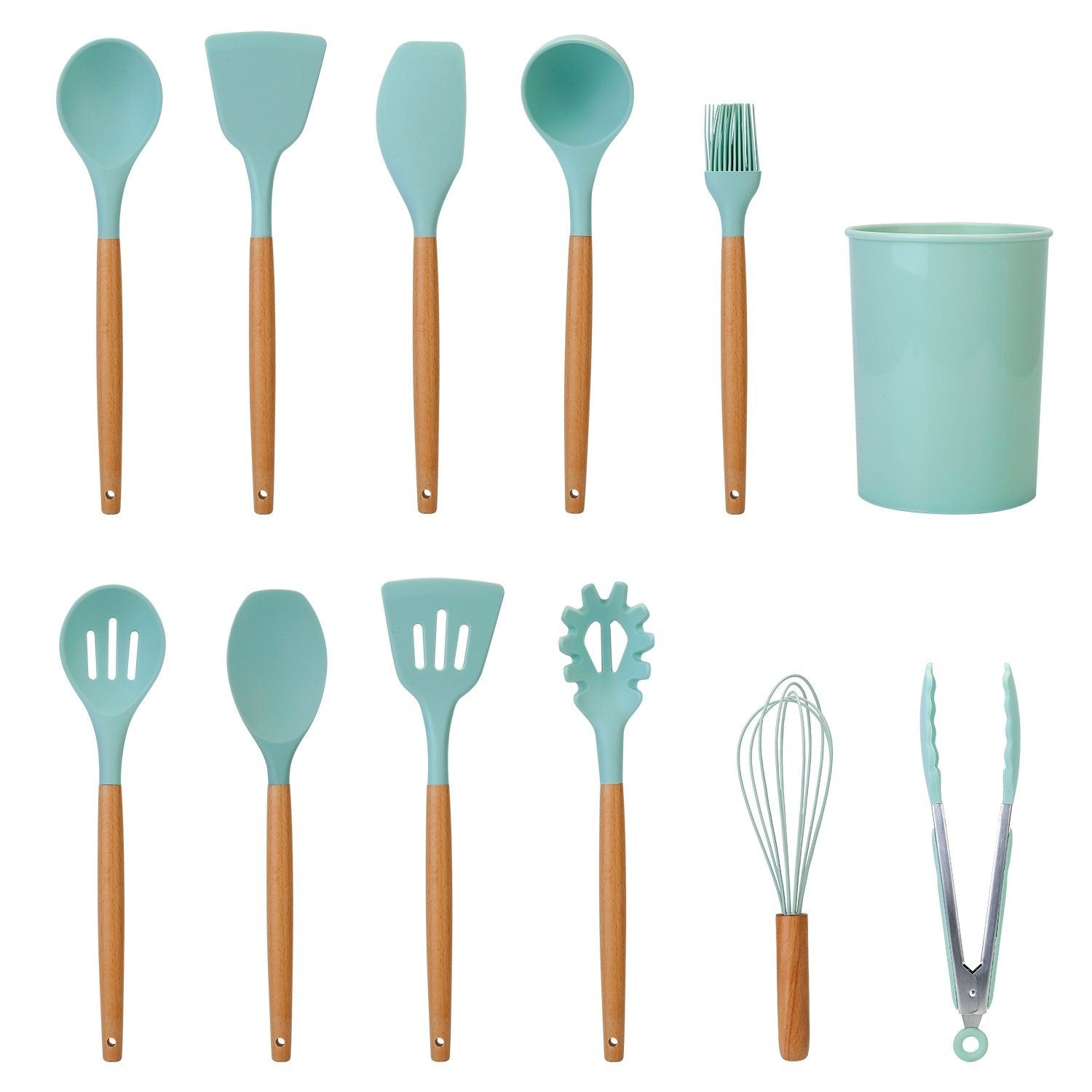 Skanto | Ensemble d'ustensiles de cuisine en silicone de 11 pièces