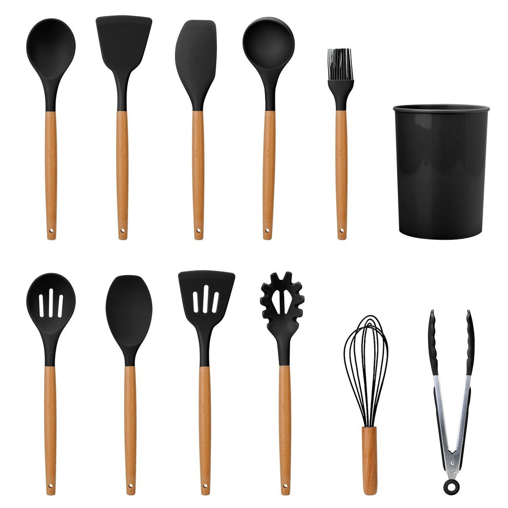 Skanto | Ensemble d'ustensiles de cuisine en silicone de 11 pièces
