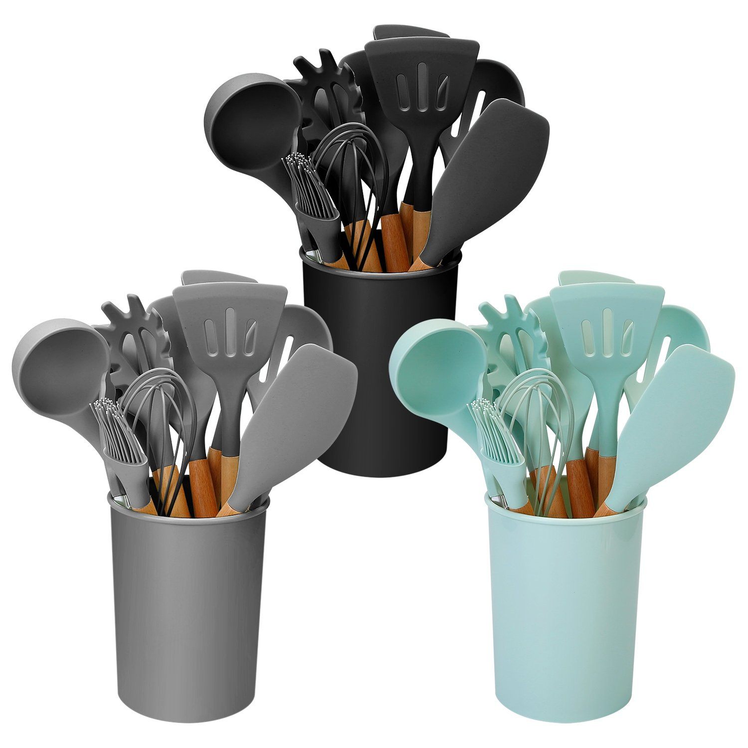 Skanto | Ensemble d'ustensiles de cuisine en silicone de 11 pièces