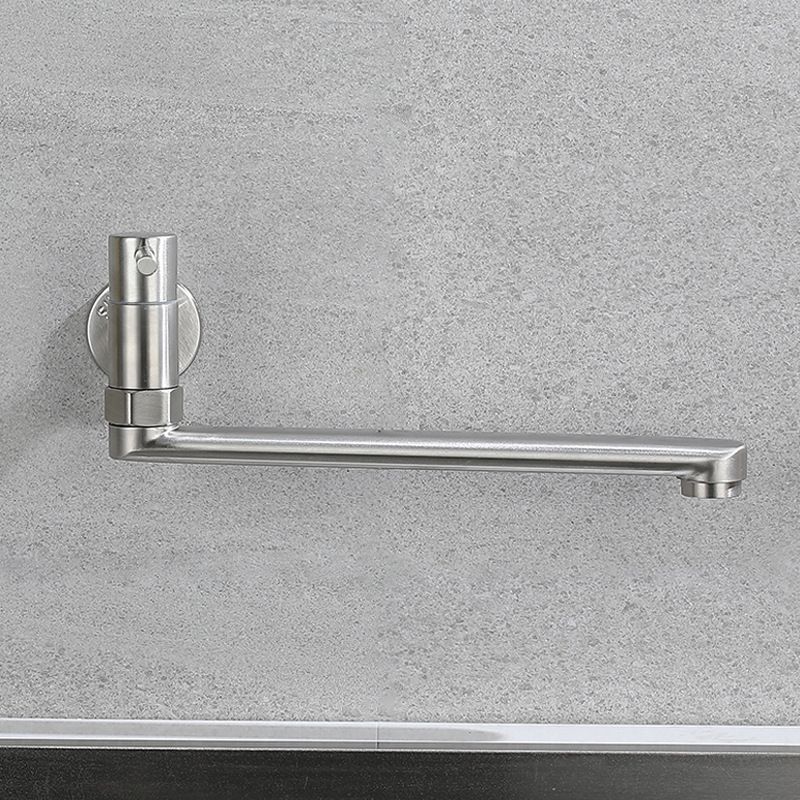 Robinet Pivotant en Acier Inoxydable Monté au Mur – Robinet à Poignée Unique pour Remplissage de Casseroles de Cuisine