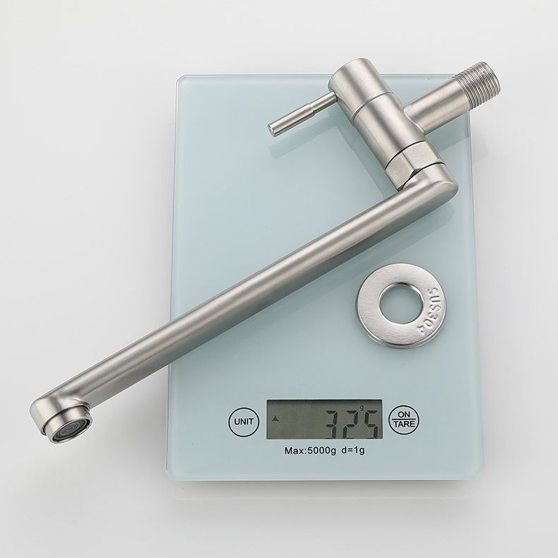 Robinet Pivotant en Acier Inoxydable Monté au Mur – Robinet à Poignée Unique pour Remplissage de Casseroles de Cuisine