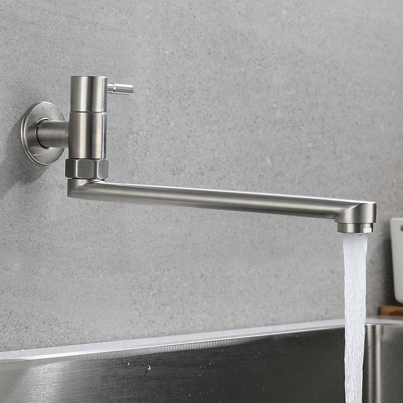 Robinet Pivotant en Acier Inoxydable Monté au Mur – Robinet à Poignée Unique pour Remplissage de Casseroles de Cuisine