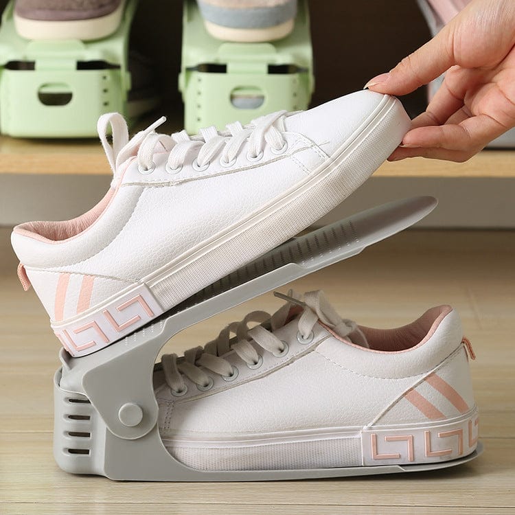 Organisateur de chaussures pour placard, set de 6 | Étagère à chaussures gain de place pour une utilisation double de l'espace de rangement | Support à chaussures empilable