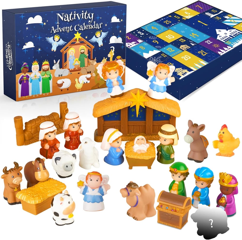 HeiligeNacht | Calendrier de l'Avent Crèche de Noël 2025 25 Pièces Décoration Festive