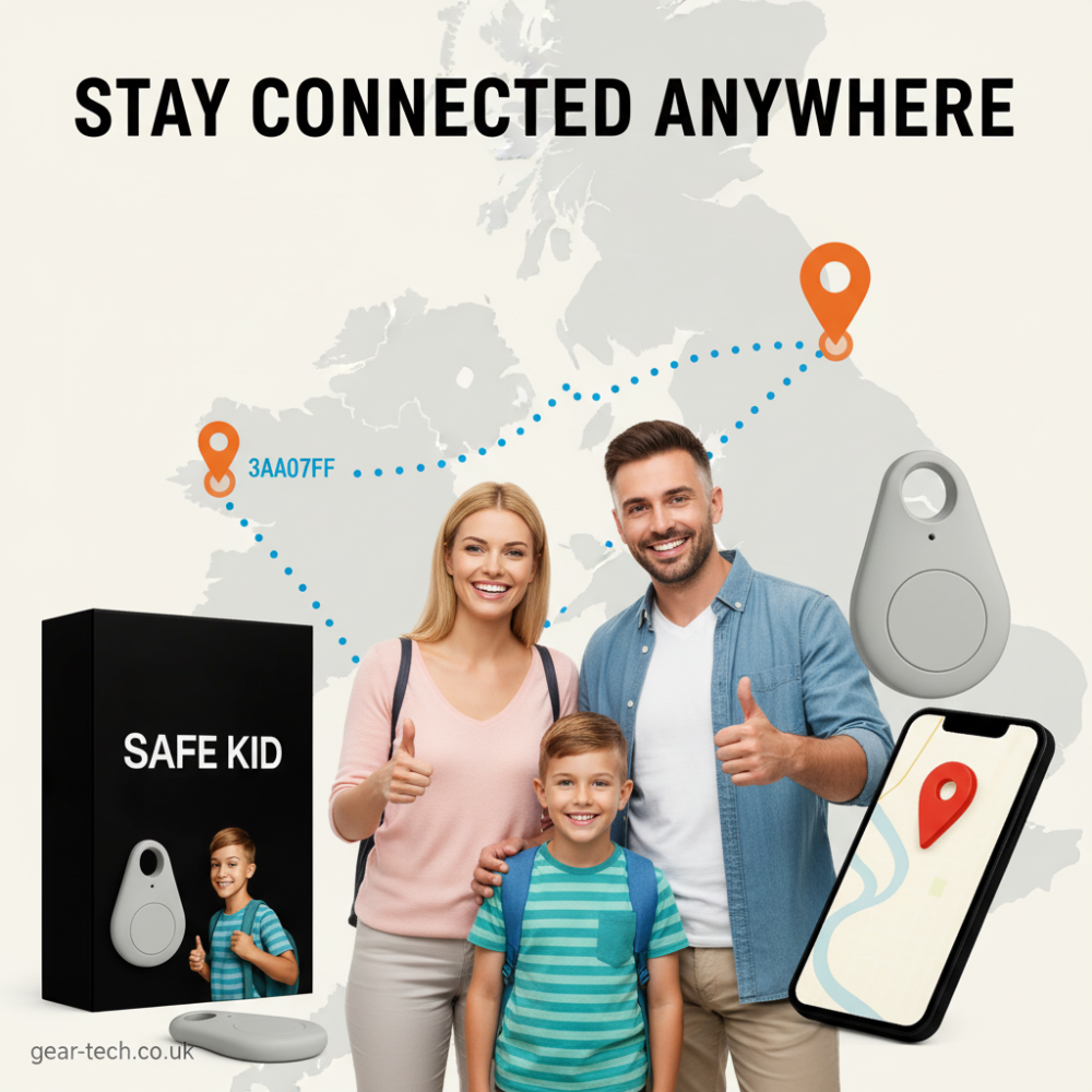 Traceur GPS Enfant Étanche avec Localisation en Temps Réel & Alarme SOS | Petit, Léger, Pochette et Fonctions de Sécurité | Sansoti