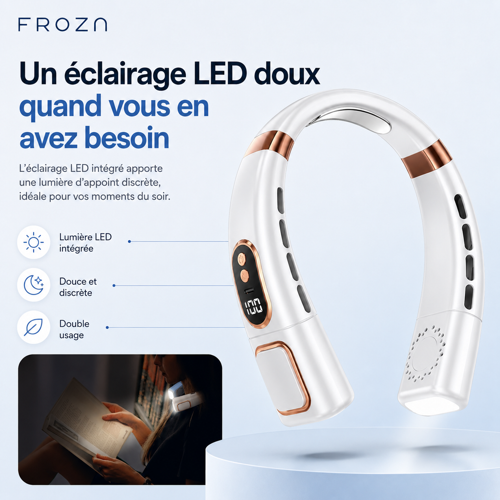 Froza – Ventilateur de Cou Numérique à Refroidissement 360°