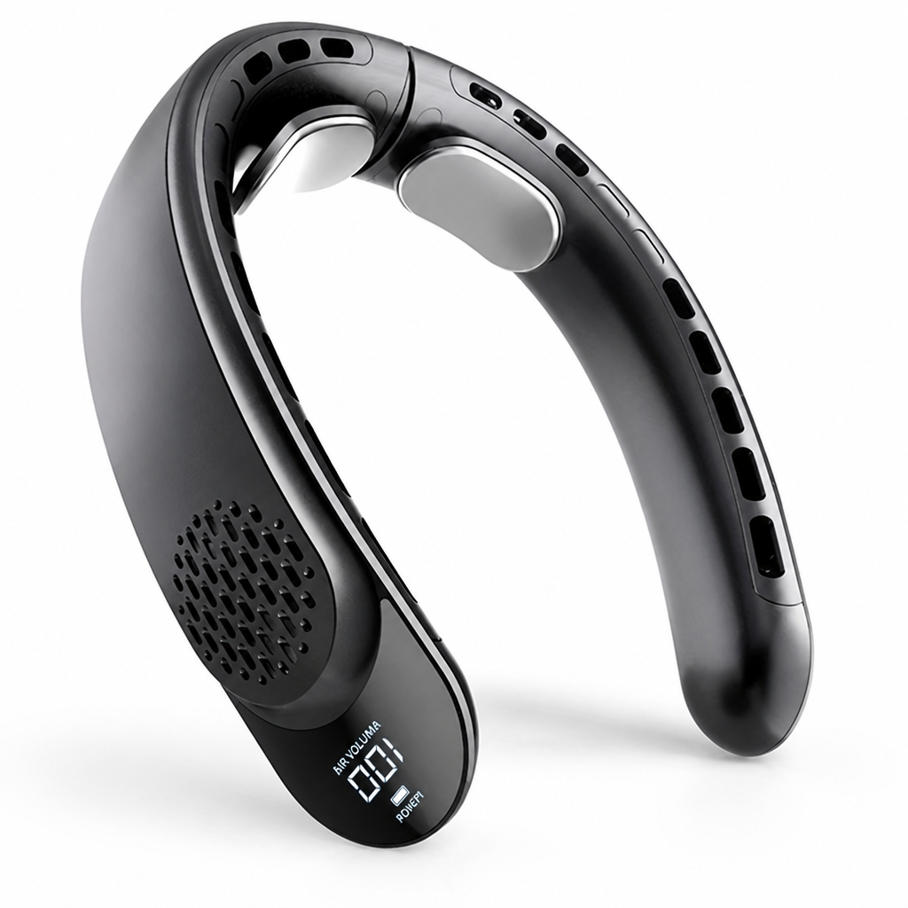 Ventilateur de Cou Rechargeable USB-C à Refroidissement 360°