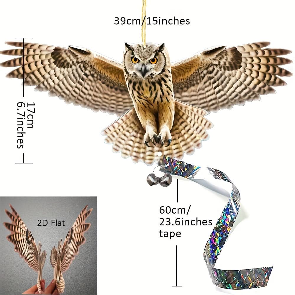 Réplique de Hibou Décoratif d'Extérieur pour Dissuasion des Oiseaux