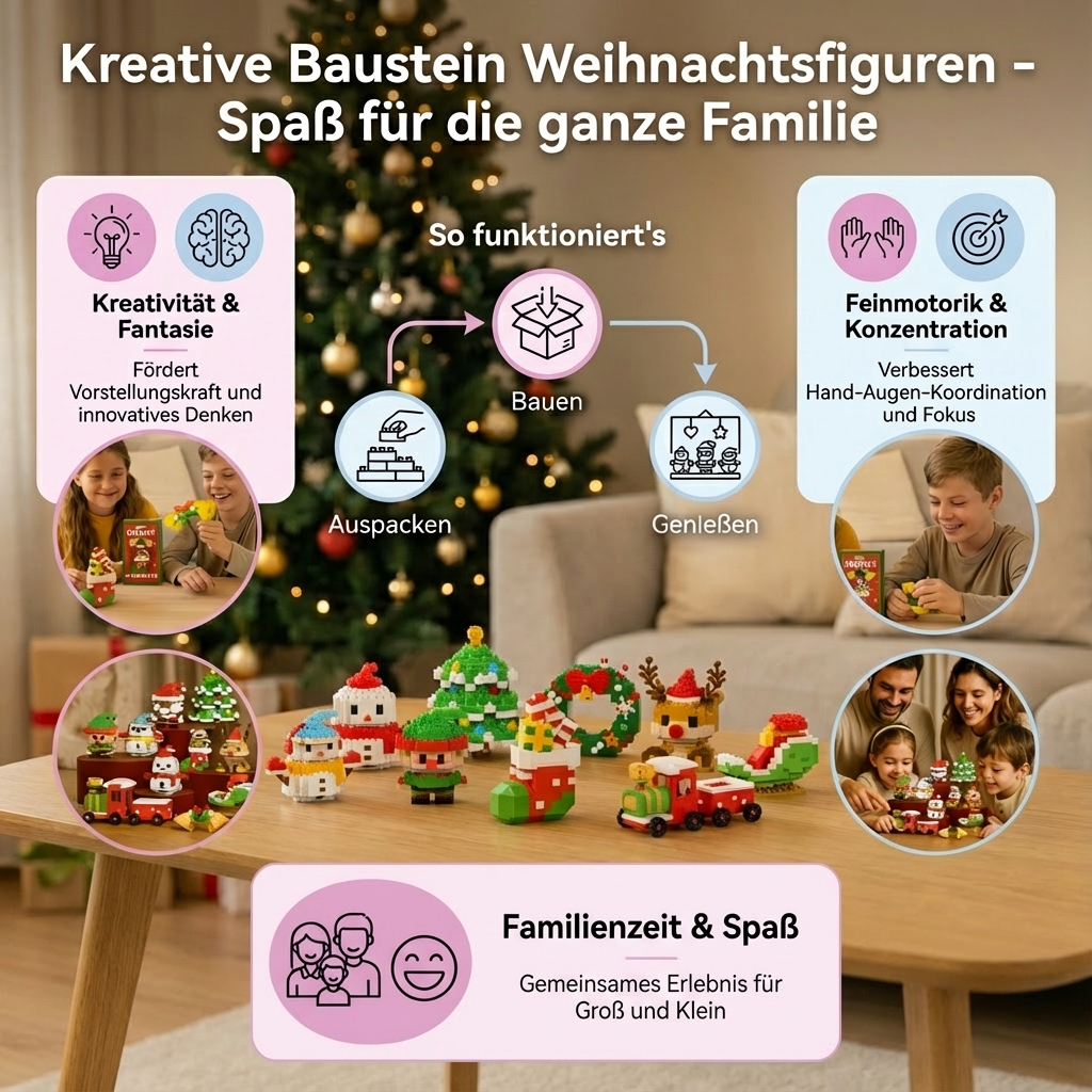 Figurines de Noël en blocs créatifs - Amusement pour toute la famille