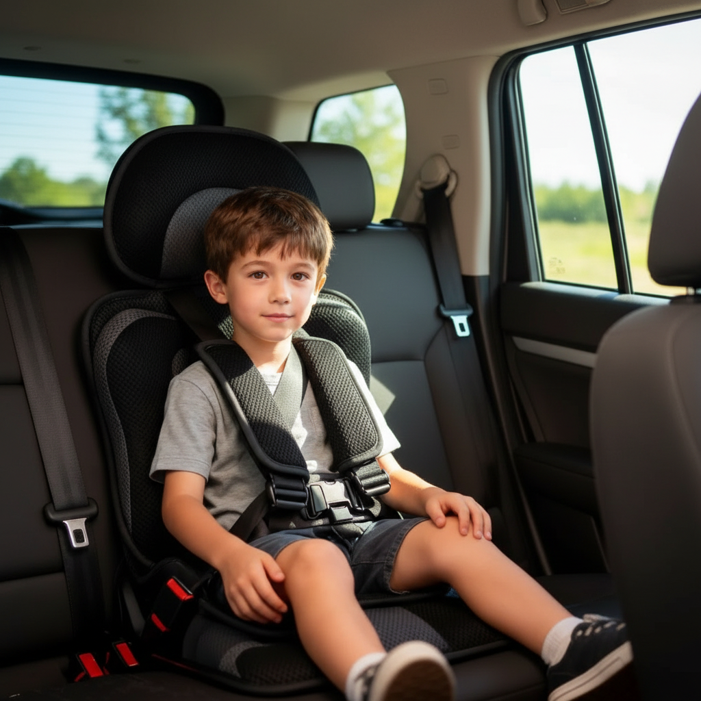Siège d'auto rehausseur pour enfant portable et pliable