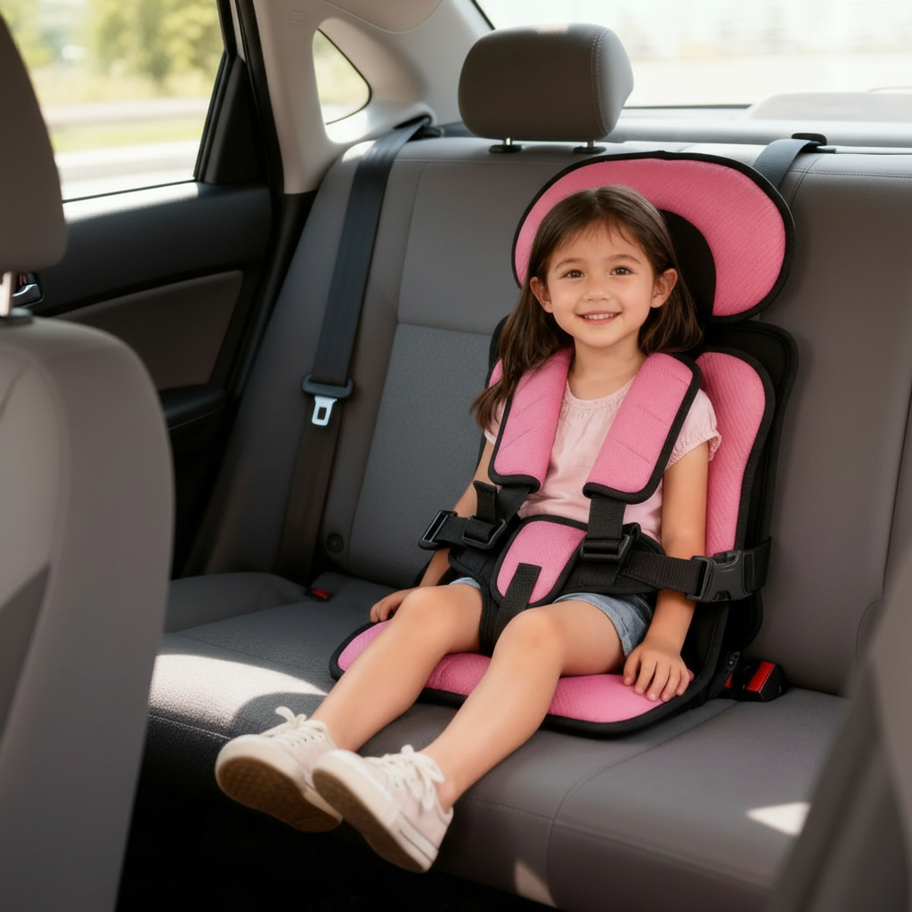 Siège d'auto rehausseur pour enfant portable et pliable